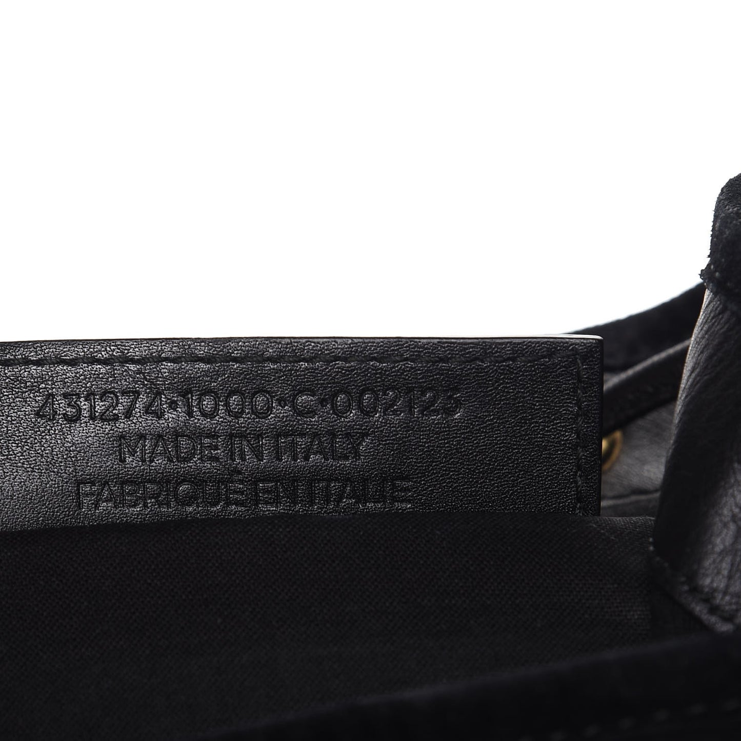 Baby Daim Suede Gold Metallic Edge Hardware Backpack Black