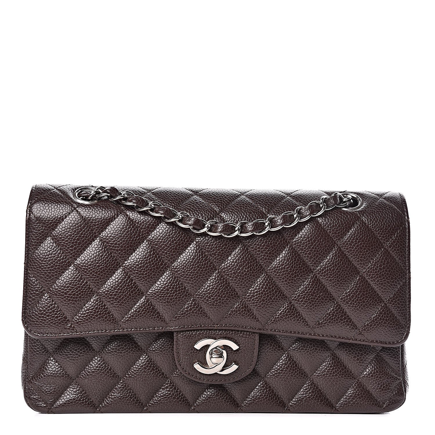 Chanel Caviar Quilted Medium Double Flap Brown 1 of 10