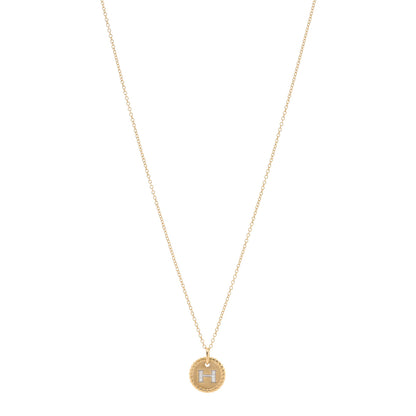 David Yurman 18K Yellow Gold Diamond Initial H Charm Necklace 1 of 3