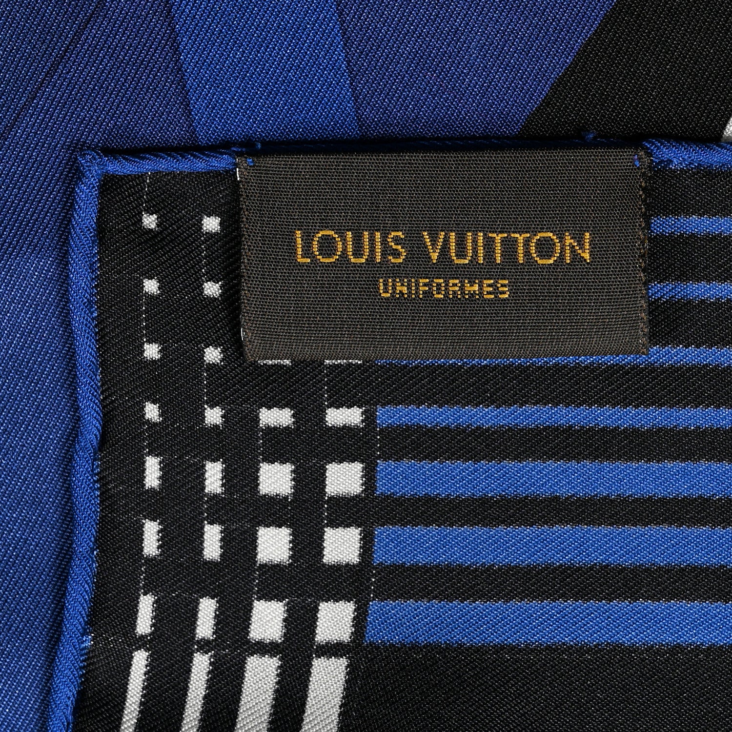 Louis Vuitton Silk LV Monogram Square Scarf Navy Black 3 of 4