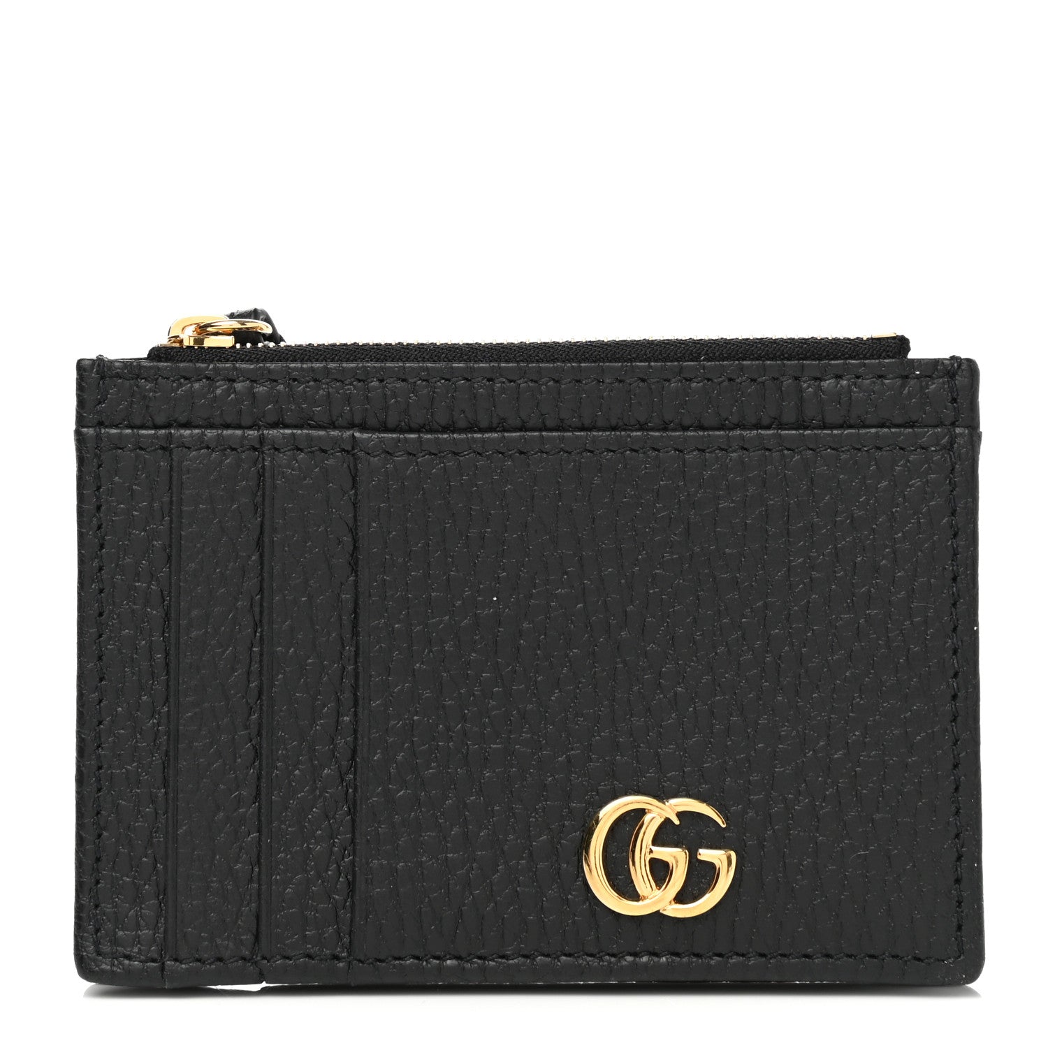 Gucci Dollar Calfskin GG Marmont Coin Case Card Holder Black 1 of 7