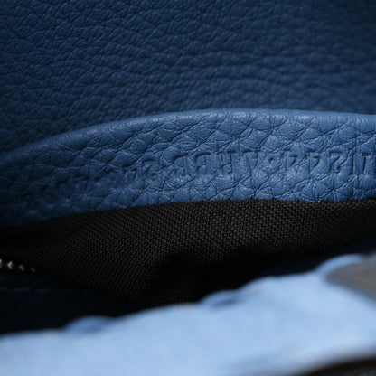Fendi Cuoio Romano Selleria Macro Stitchings Mini Peekaboo Iconic Satchel Placca Argento Blue 7 of 10