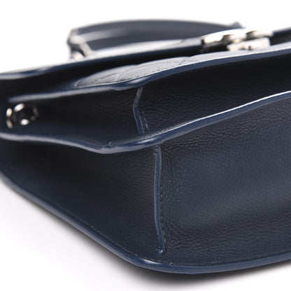 Chanel Grained Calfskin Quilted Large CC Box Flap Blue 8 of 11
