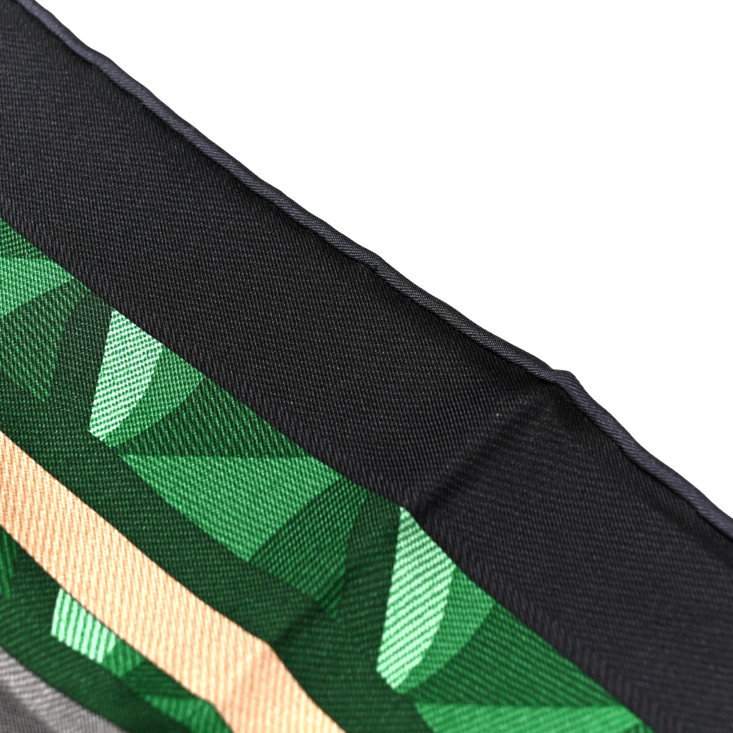 Silk Beaute Composee Scarf 90 Black Emeraude Multicolor