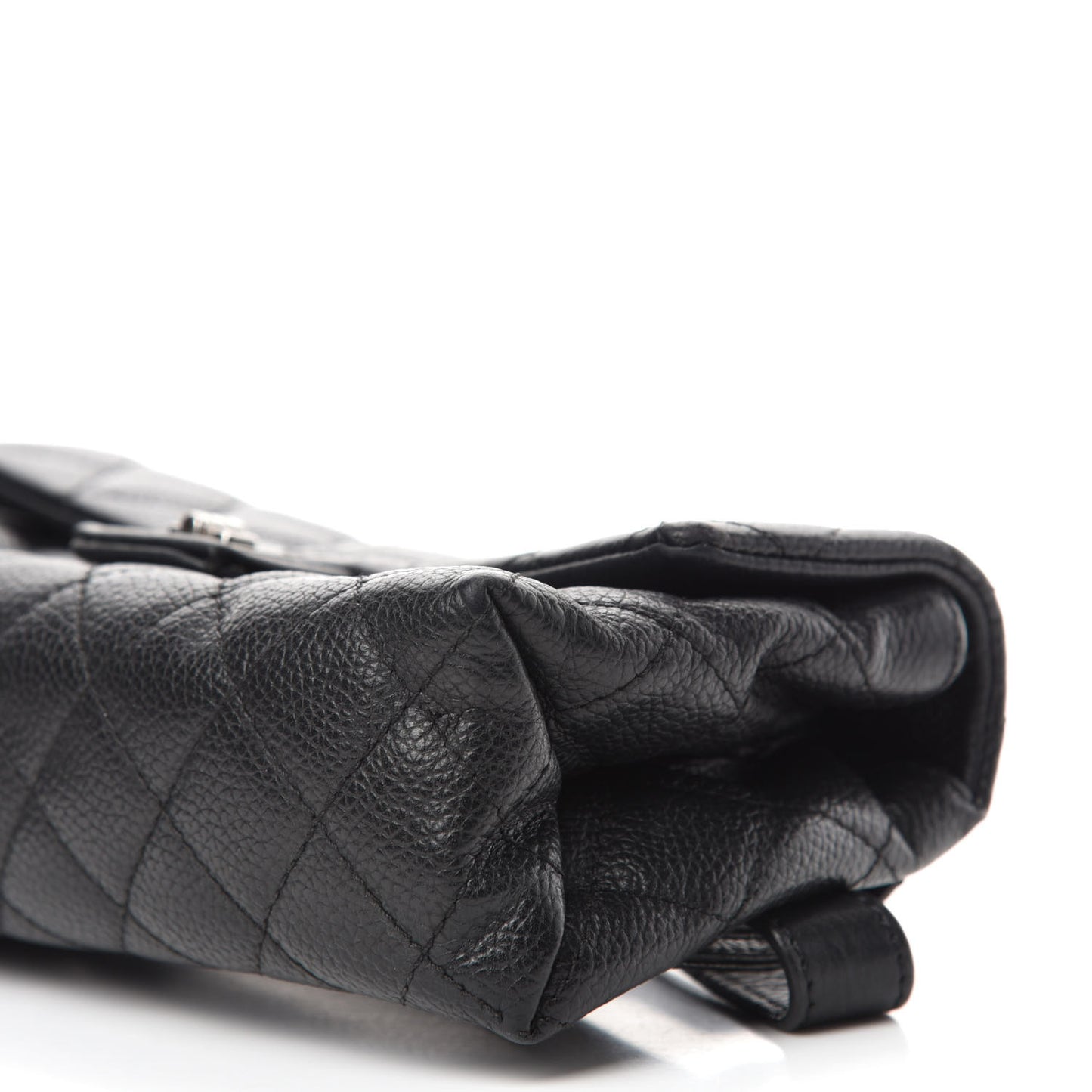 Grained Calfskin Quilted 2.55 Reissue Flap Belt Bag Clutch Black