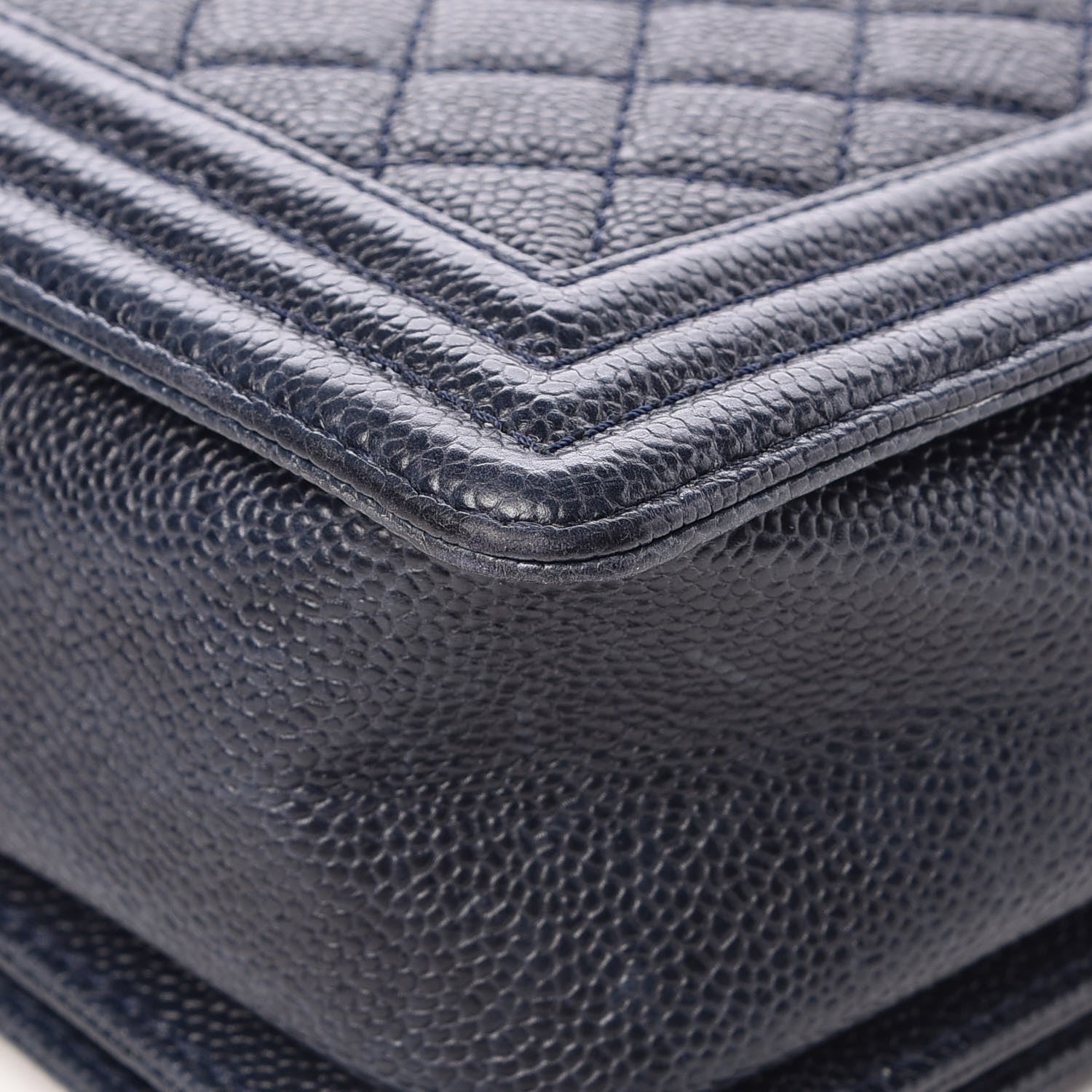 Chanel Caviar Quilted Large Boy Flap Blue 13 of 14
