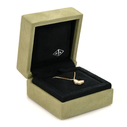 Van Cleef & Arpels 18K Yellow Gold Mother of Pearl Sweet Alhambra Butterfly Pendant Necklace 7 of 7