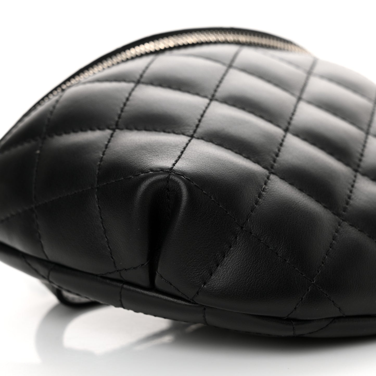 Calfskin Quilted Waist Belt Bag Black