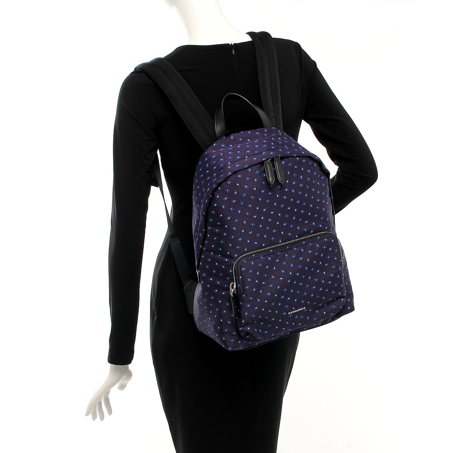 Burberry Nylon Tie Print Abbeydale Simple Backpack Deep Aubergine 2 of 8