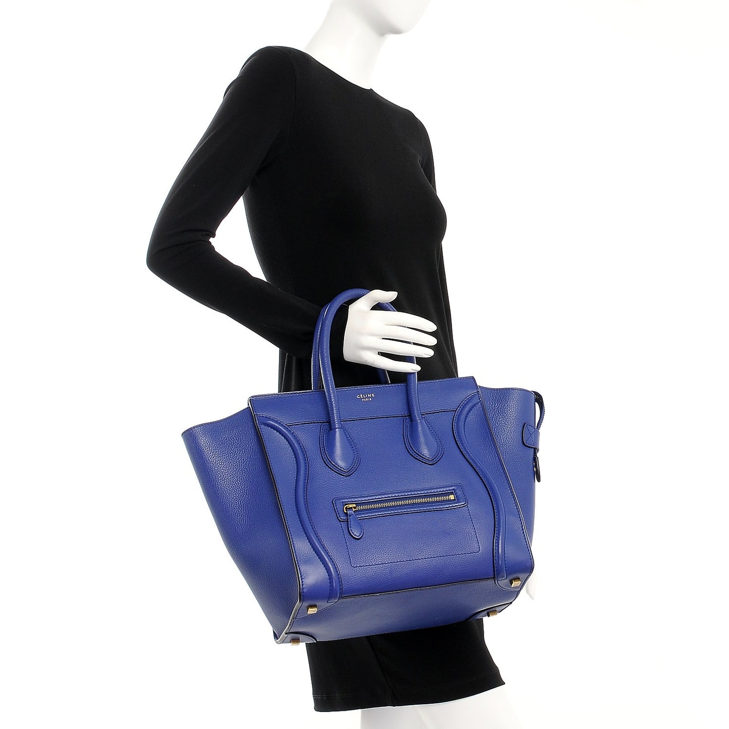 Drummed Calfskin Mini Luggage Indigo