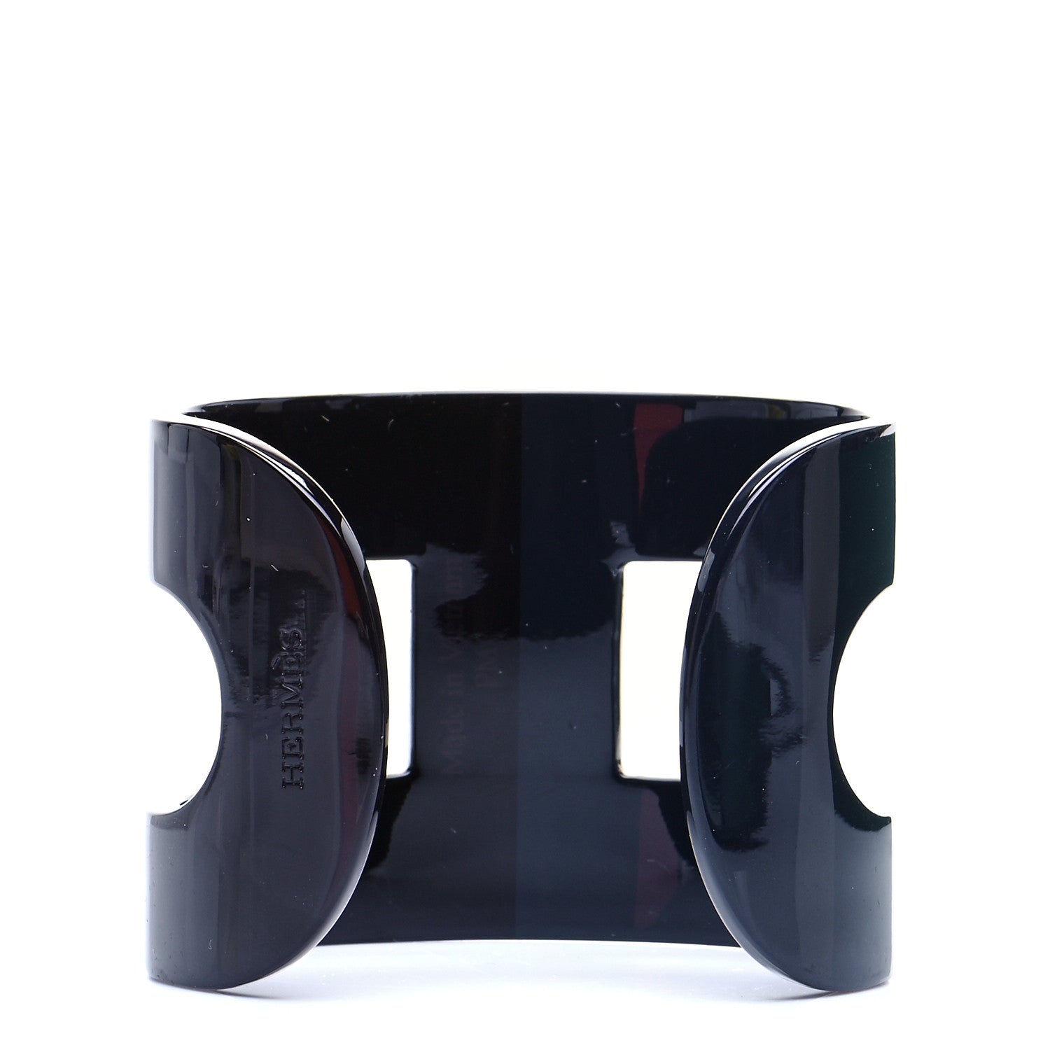 Hermes Lacquered Wood Ano Cuff PM Navy Bleu Dark Purple 3 of 7
