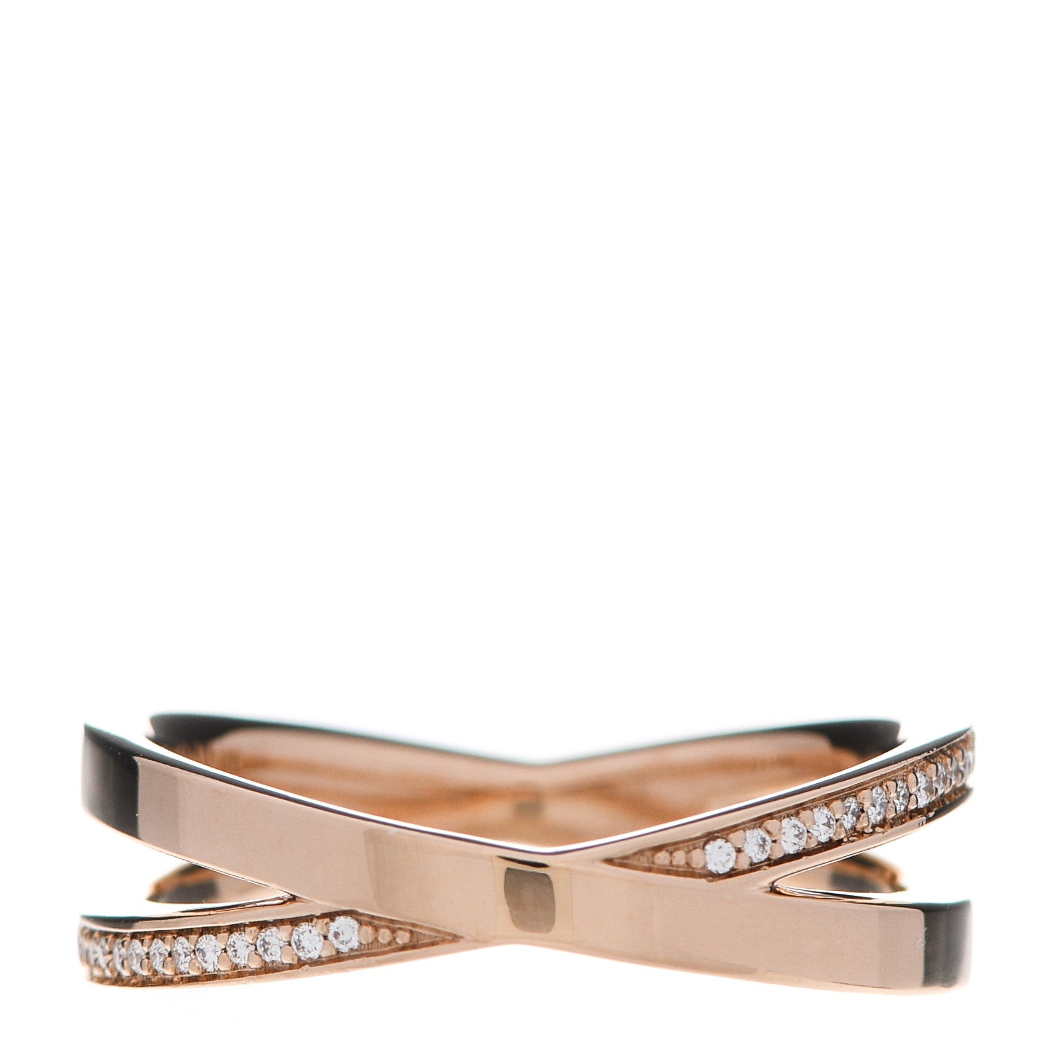 Tiffany 18K Rose Gold Diamond Atlas X Narrow Ring 57 8 3 of 5