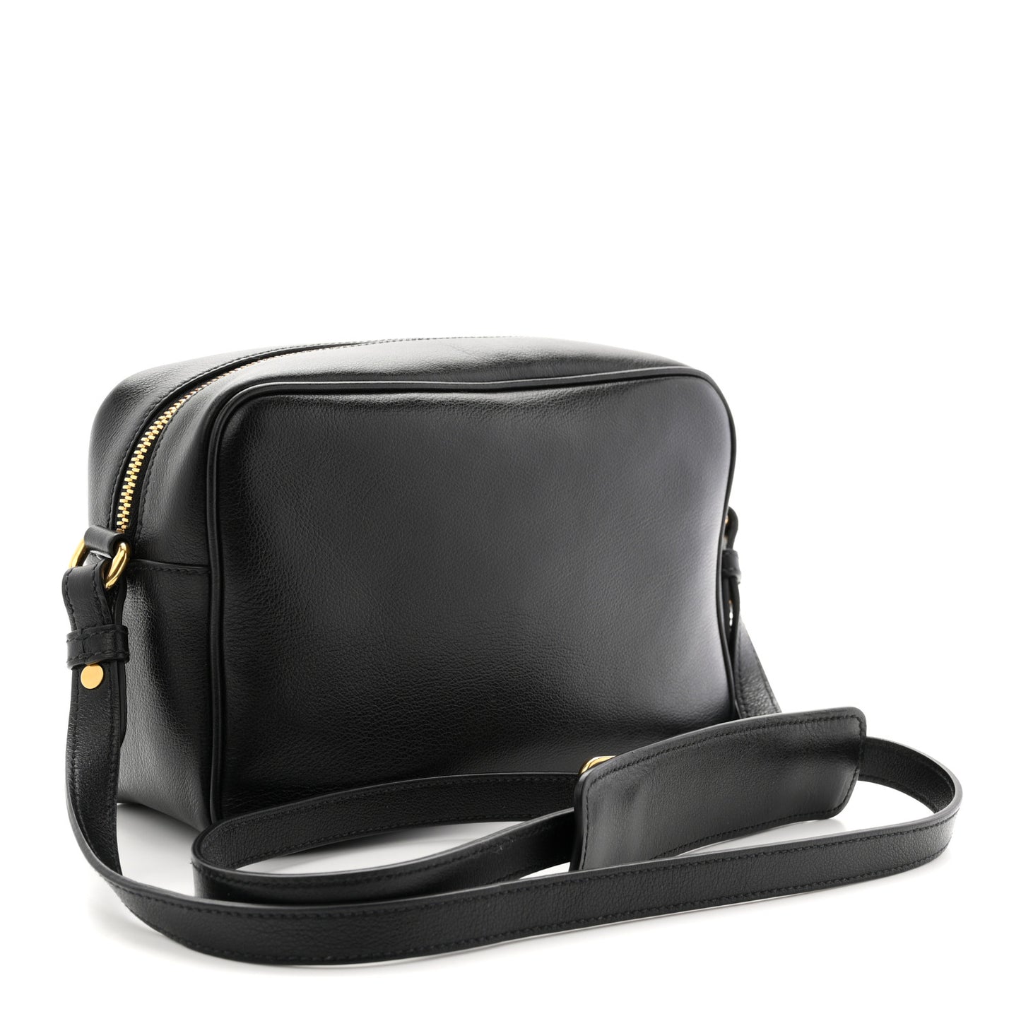 Glace Calfskin Embossed Logo Crossbody Black