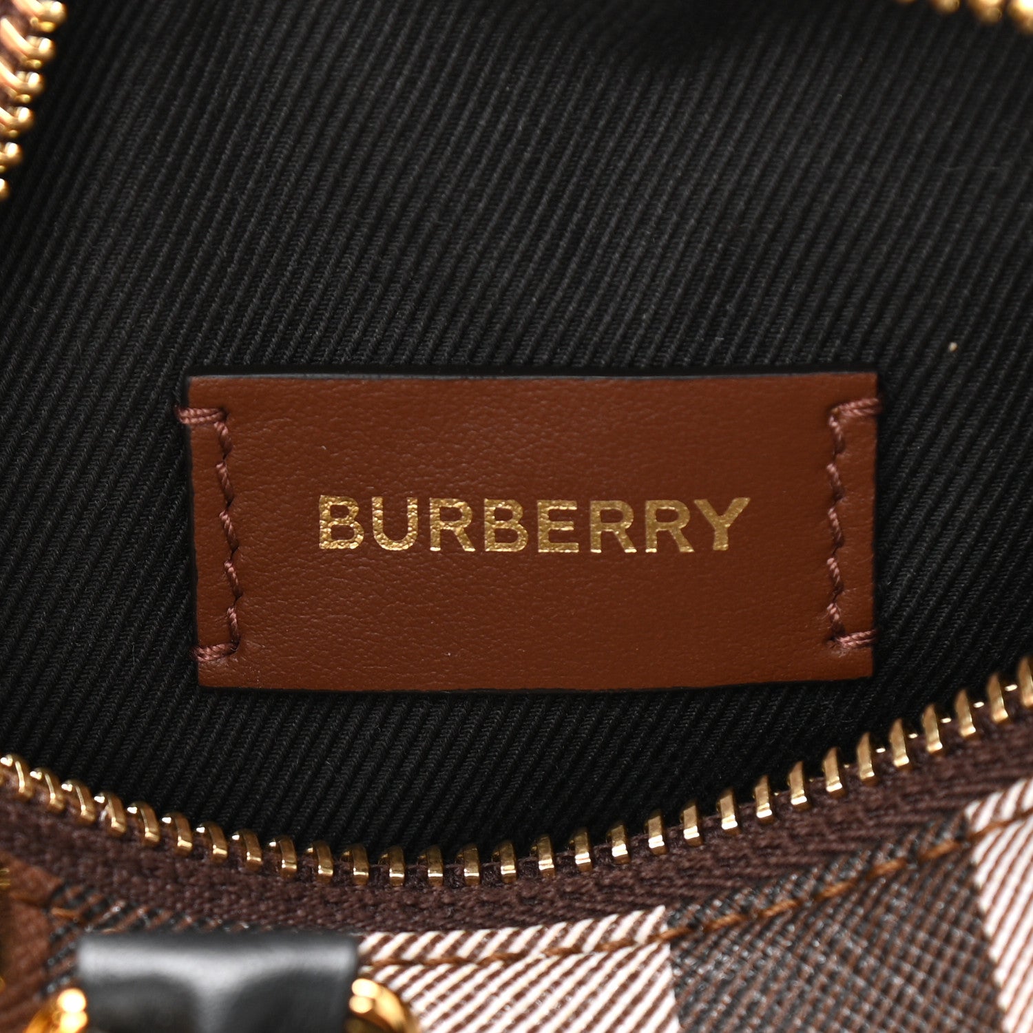 Burberry E-canvas Check Mini Bowling Bag Dark Birch Brown 5 of 9