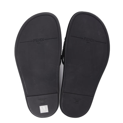 Fendi Velvet FF Reloaded Slide Sandals 38.5 Black White 5 of 10