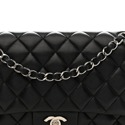 Chanel Lambskin Quilted Medium Double Flap Black 7 of 14