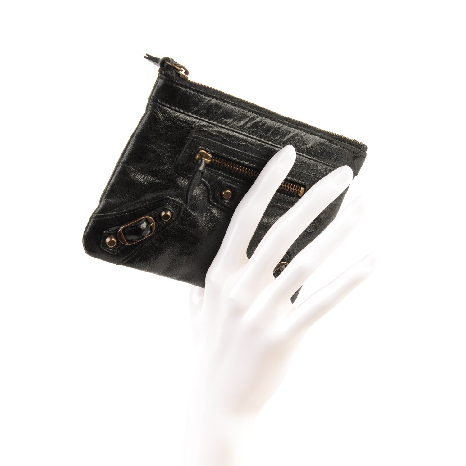 Balenciaga Chevre Porte-Monnaie Coin Purse Black 2 of 7
