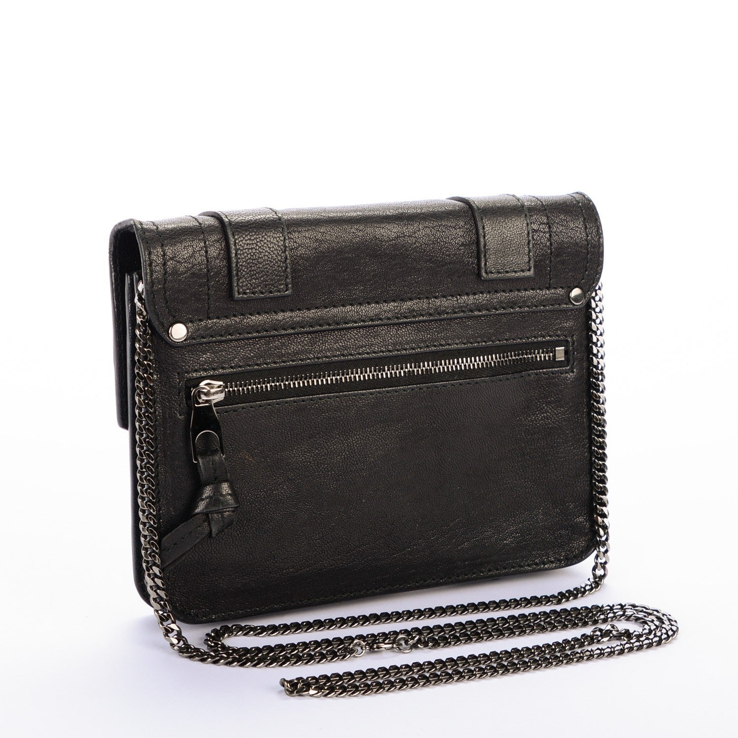Proenza Schouler Lambskin Large PS1 Chain Wallet Black 3 of 6