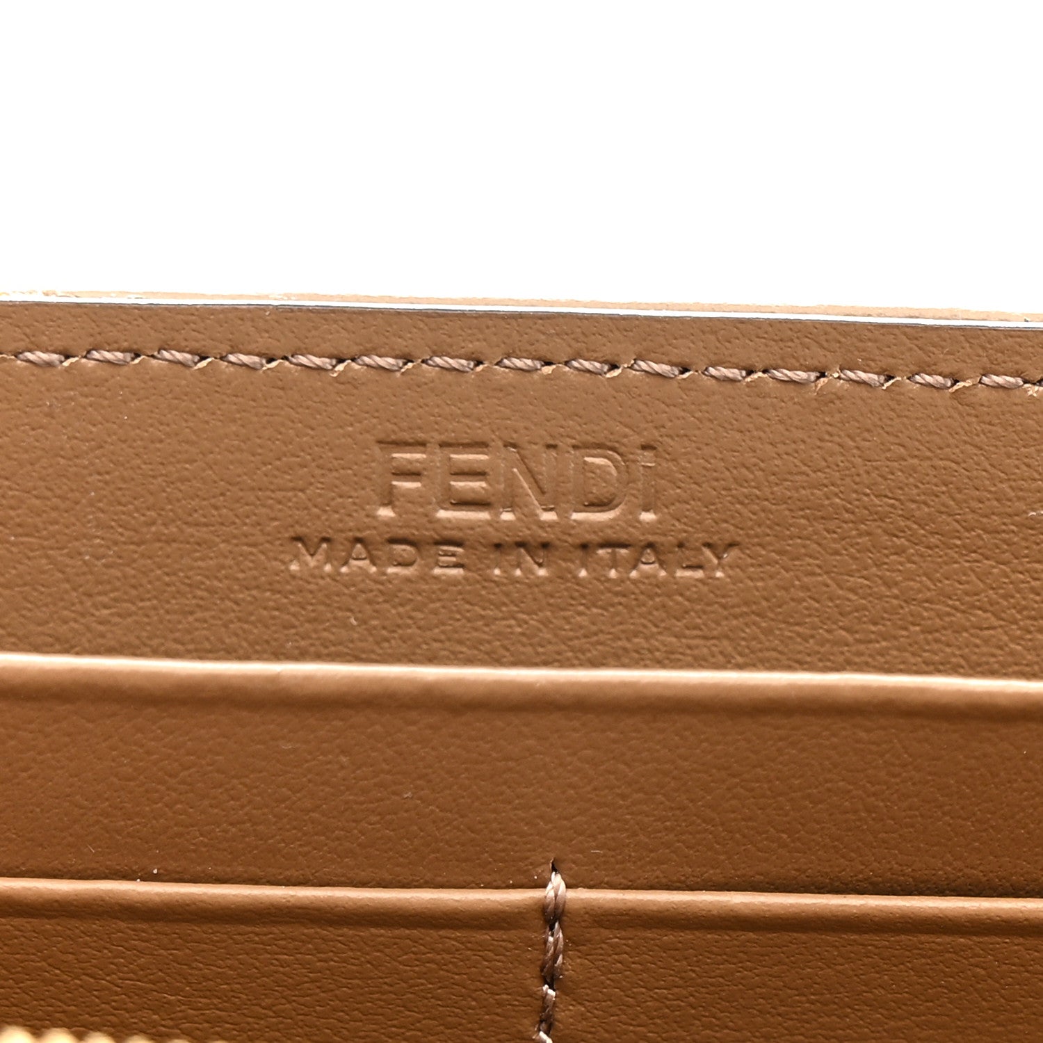 Fendi Fabric Jacquard FF 1974 Continental Wallet On Chain Tobacco Moro 6 of 10