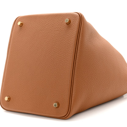Hermes Taurillon Clemence Picotin Lock 22 MM Gold 10 of 11