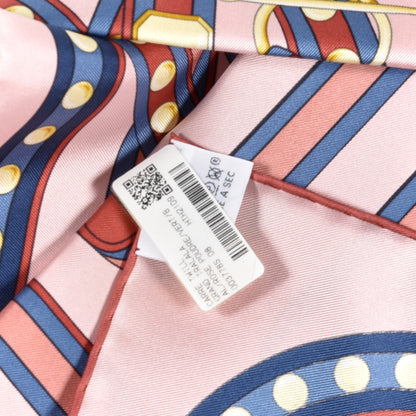 Hermes Silk Twill Grand Tralala 90 Rose Poudre Vert 5 of 5