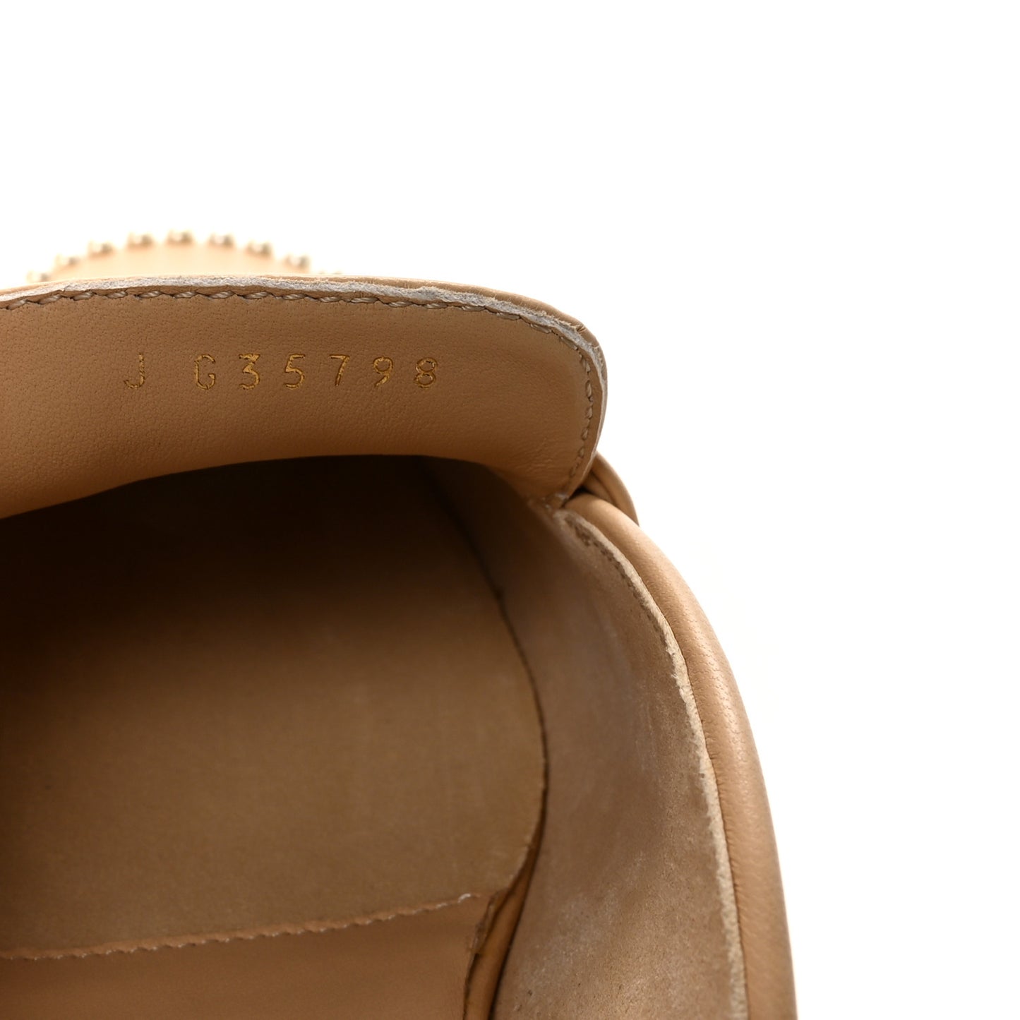 Lambskin Pearl CC Mules 36.5 Beige