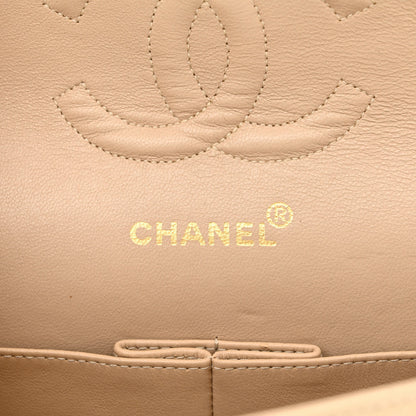 Chanel Lambskin Chevron Quilted Medium Double Flap Beige 6 of 14