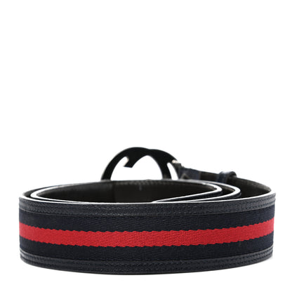 Gucci Calfskin Web Interlocking G Belt 100 40 Navy 2 of 6