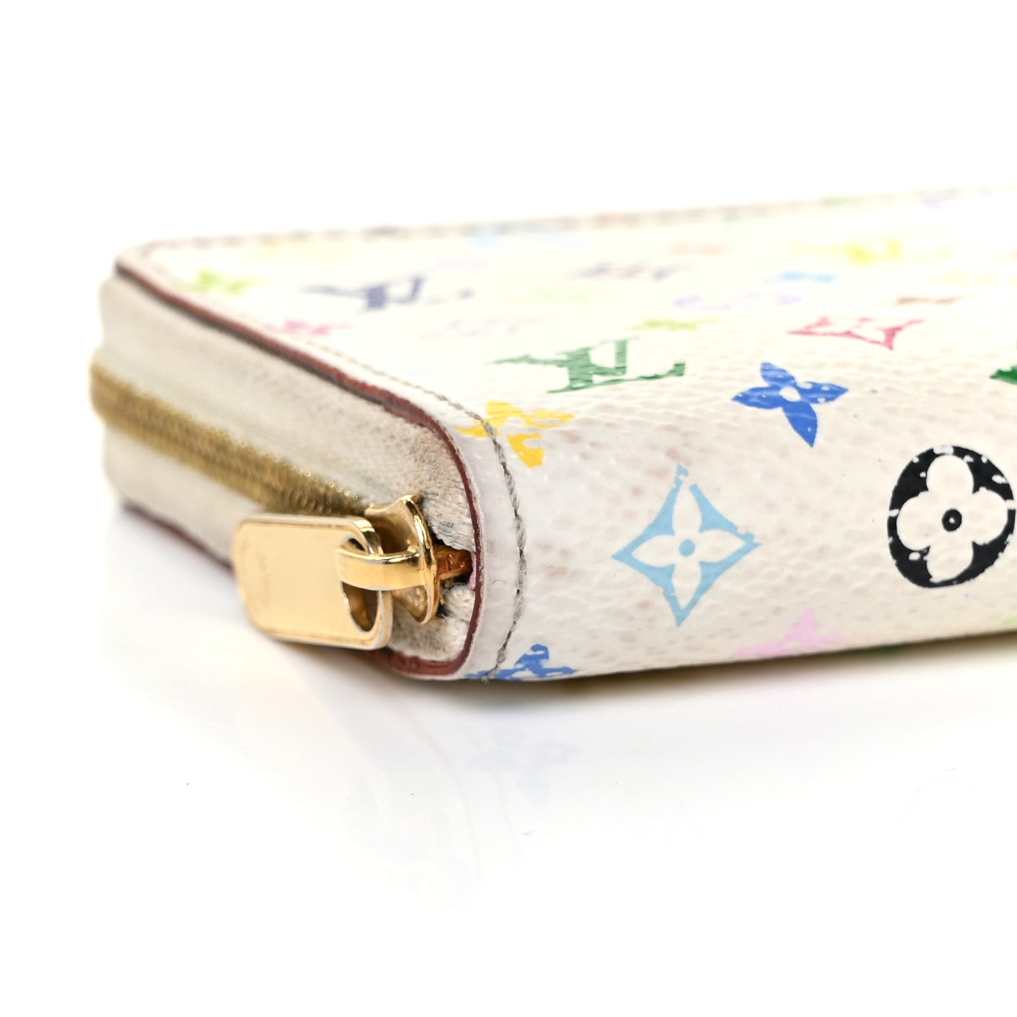 Monogram Multicolor Zippy Coin Purse Wallet White Litchi