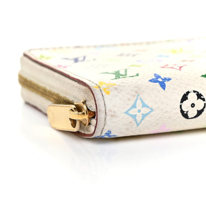 Louis Vuitton Monogram Multicolor Zippy Coin Purse Wallet White Litchi 7 of 10