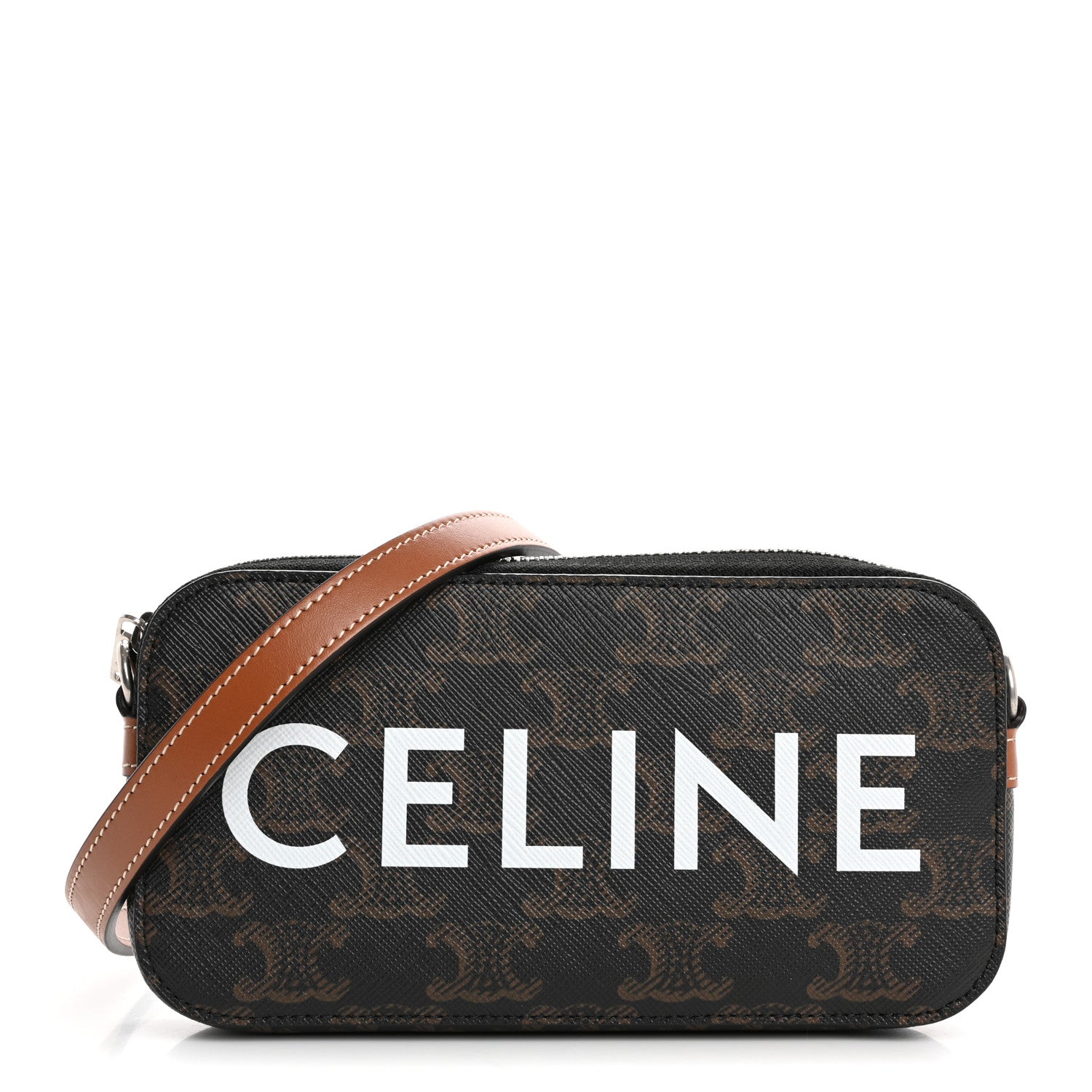Celine Triomphe Canvas Horizontal Pouch Tan 1 of 11