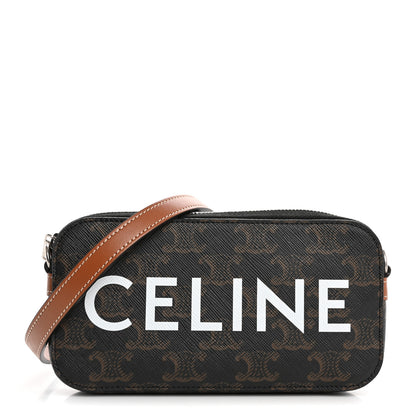 Celine Triomphe Canvas Horizontal Pouch Tan 1 of 11
