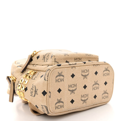 MCM Visetos Side Stud Mini Stark Backpack Beige 4 of 11