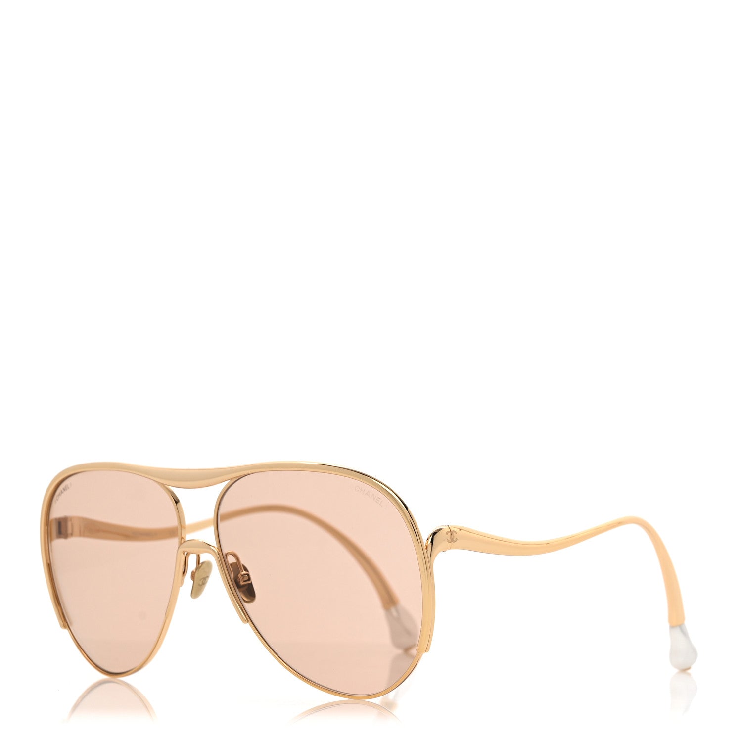 Chanel Metal Pearl Pilot Sunglasses 71790 Gold 3 of 8