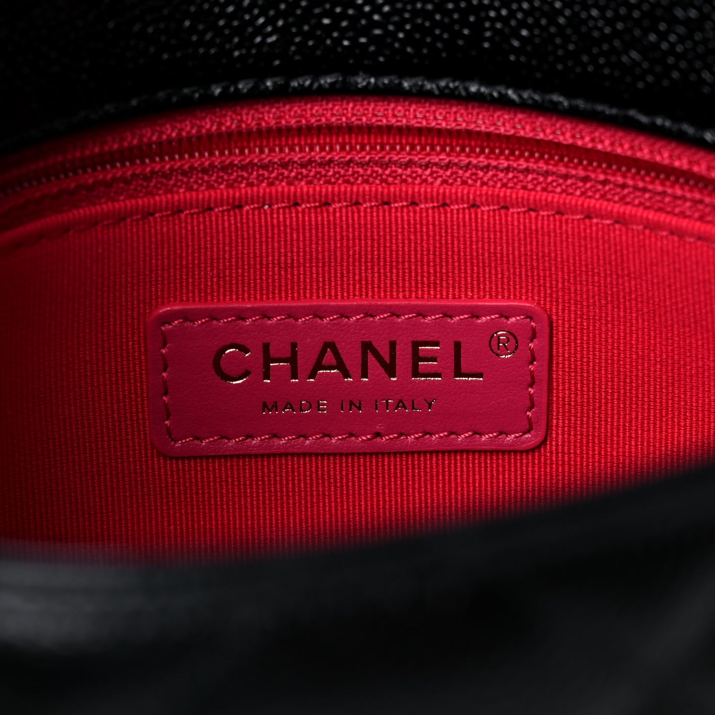 Shiny Caviar Quilted Small Chain Melody Flap Black