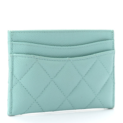 Chanel Caviar Quilted Card Holder Light Blue 3 of 7
