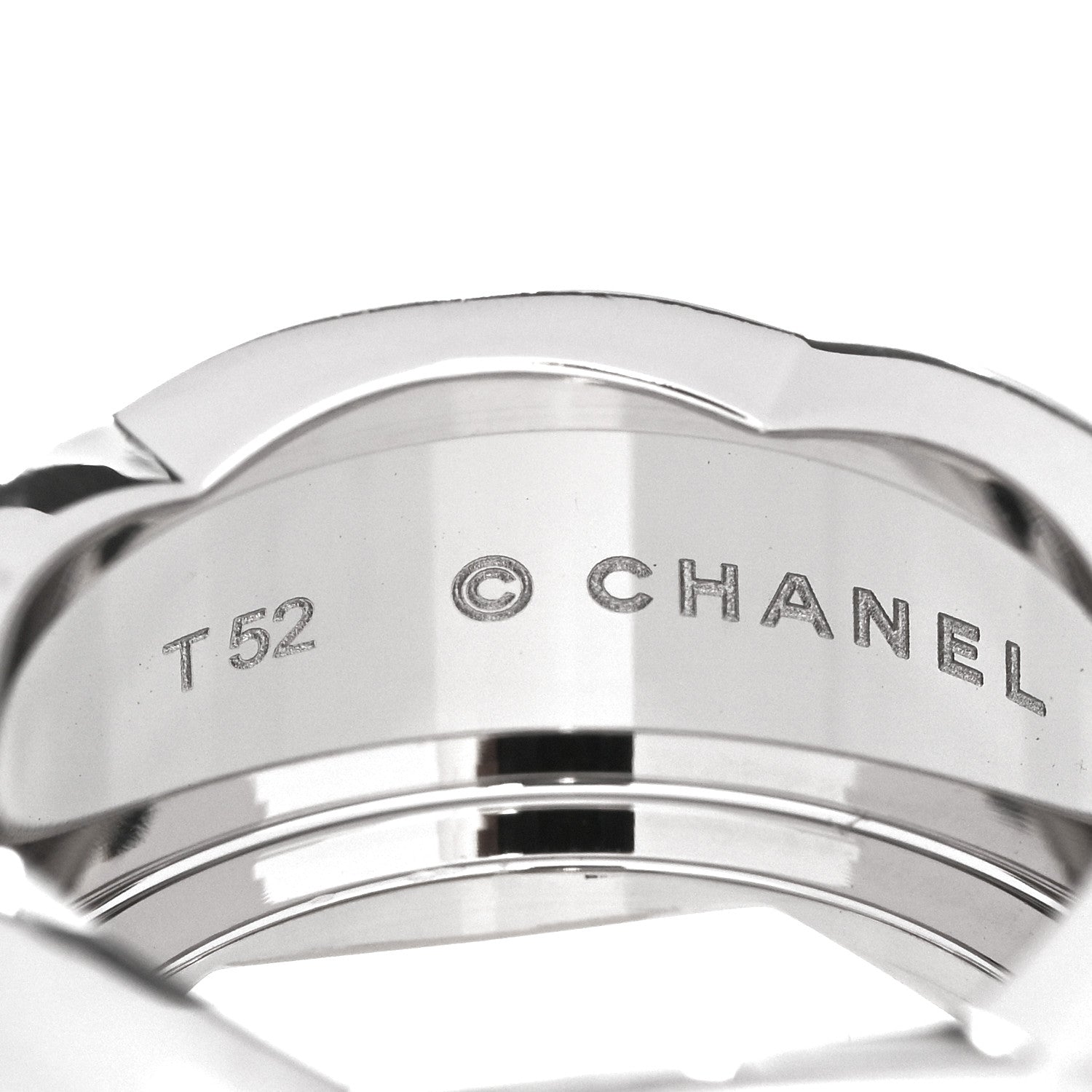 Chanel 18K White Gold Large Coco Crush Ring 52 6 5 of 5