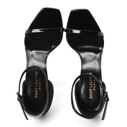 Saint Laurent Patent Calfskin Opyum 110 Sandals Black Gold 37 Black Gold 4 of 20