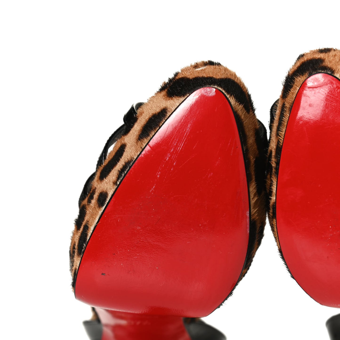 Patent Pony Hair Leopard Print Passiflore 140 Platform Sandals 37.5 Black