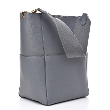 Celine Soft Grained Calfskin Sangle Bucket Bag Grey 3 of 8