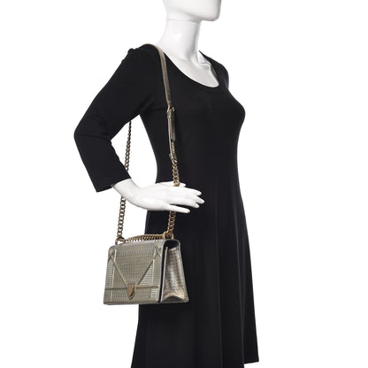 Christian Dior Metallic Patent Micro-Cannage Medium Diorama Flap Bag Gold 2 of 22