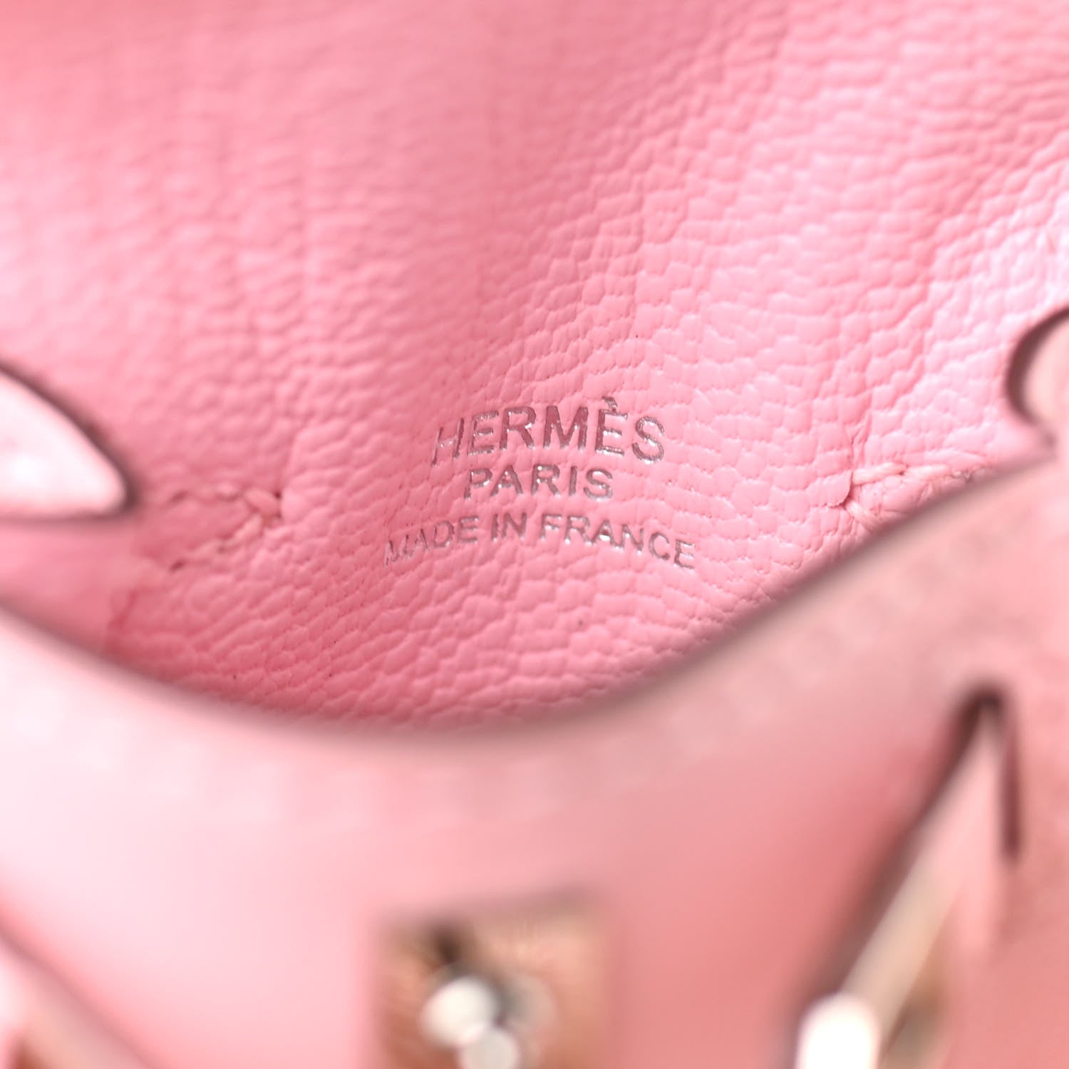 Hermes Tadelakt Mini Kelly Twilly Bag Charm Rose Sakura 5 of 6