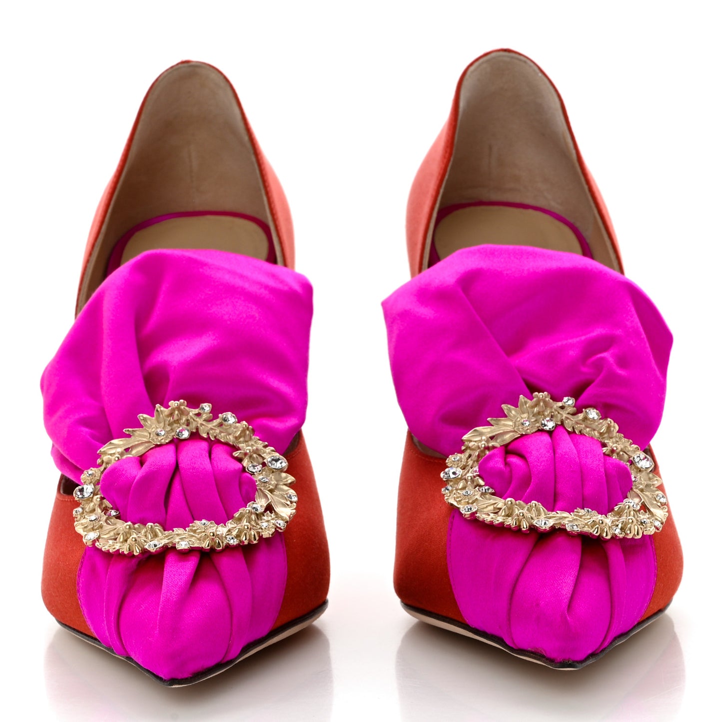 Satin Embellished Lyz 100 Pumps 37 Fuchsia