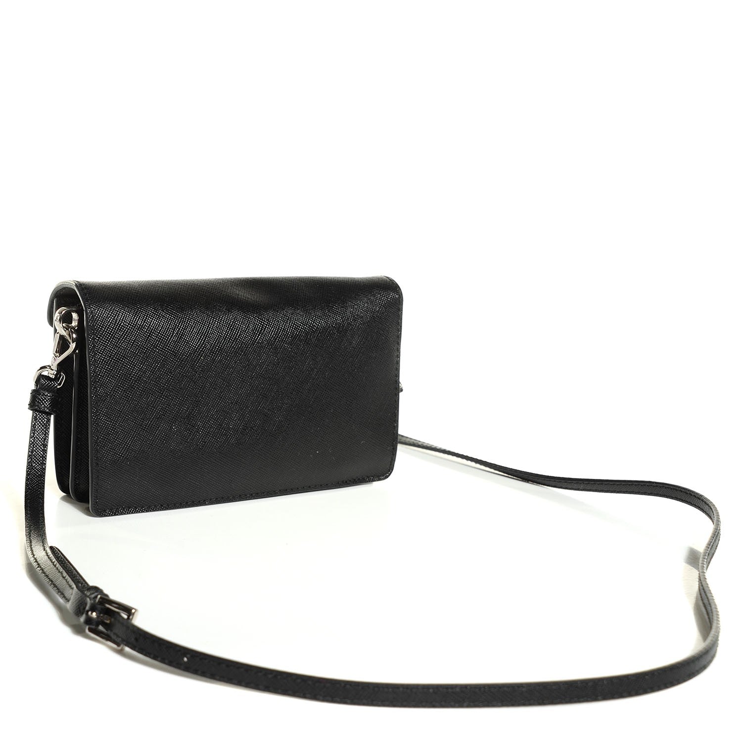 Prada Saffiano Lux Mini Sound Crossbody Bag Nero Black 3 of 9