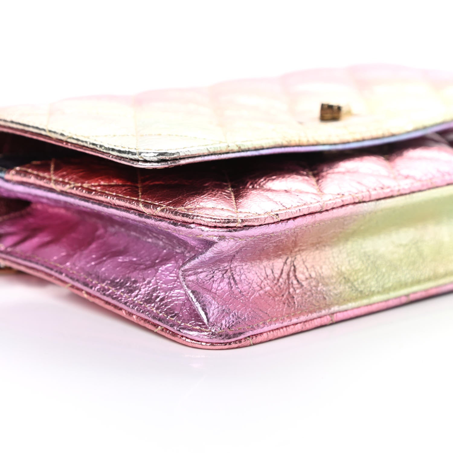 Chanel Metallic Goatskin Quilted 2.55 Reissue Wallet on Chain WOC Multicolor 10 of 12