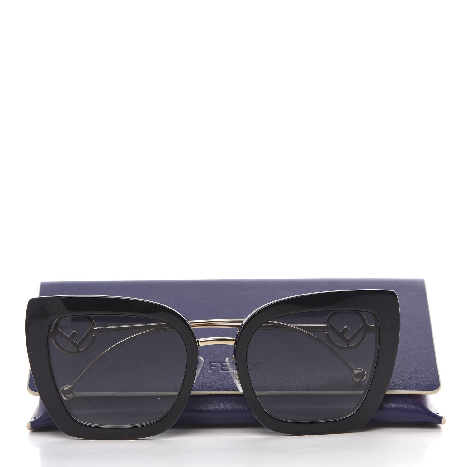Fendi Acetate Metal F is Fendi Square Cat Eye Sunglasses FF 0424/F/S Black 7 of 7