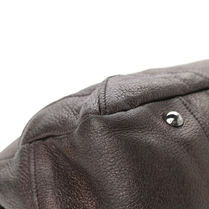 Prada Metallic Vitello Daino Hand Bag Piombo 10 of 22