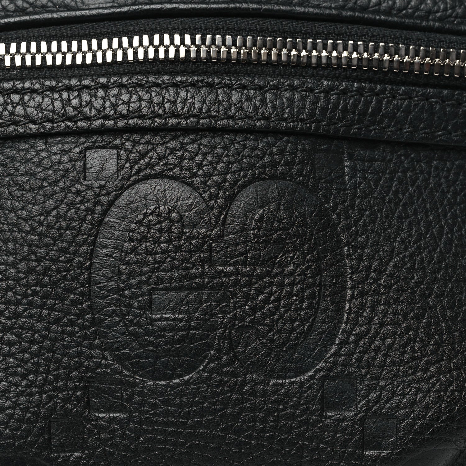 Gucci Piuma Calfskin Jumbo GG Embossed Small Belt Bag Black 8 of 10
