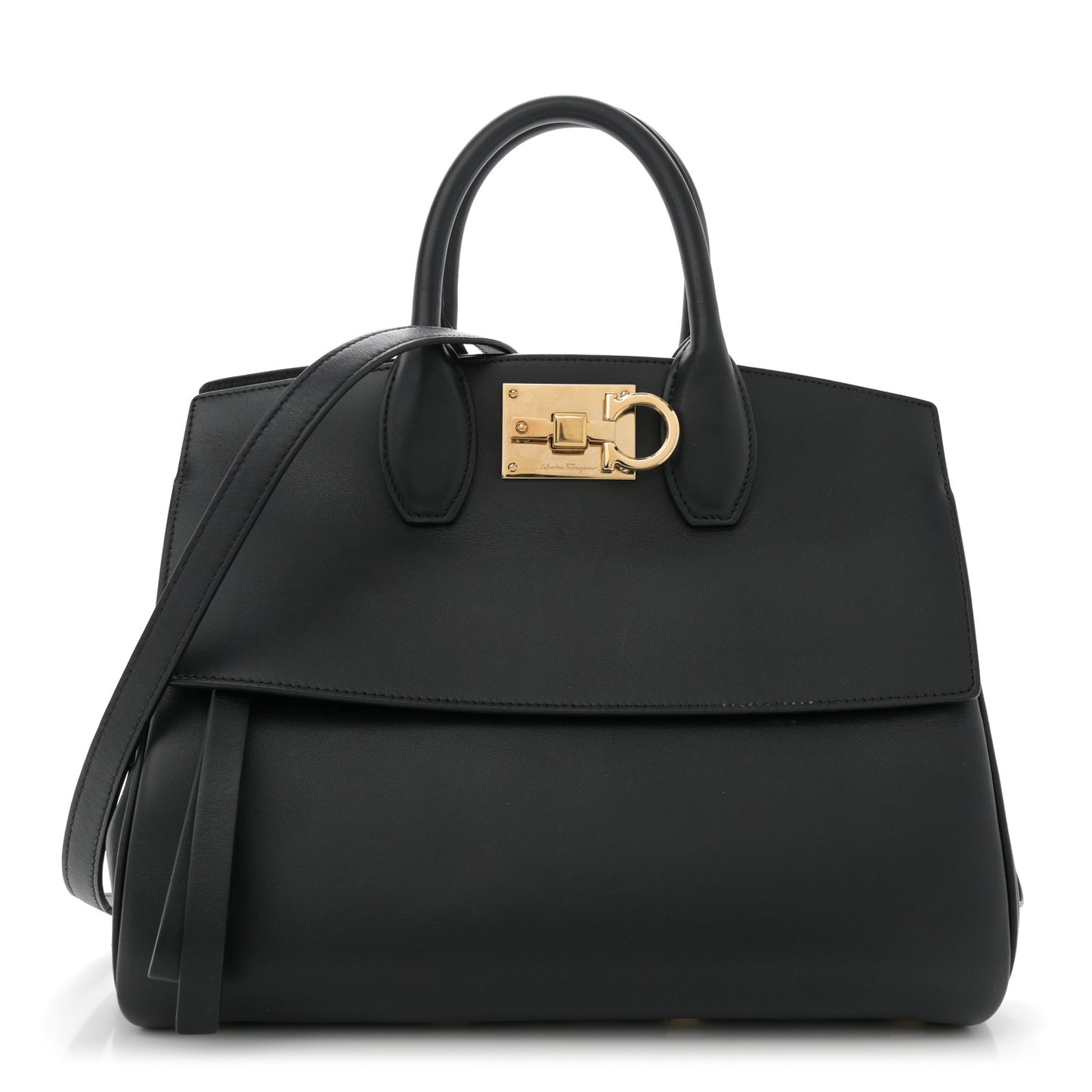 Calfskin Medium Studio Bag Black