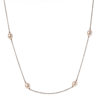 Tiffany Sterling Silver 5.5-6mm Elsa Peretti Pearls By The Yard Necklace 1 of 7